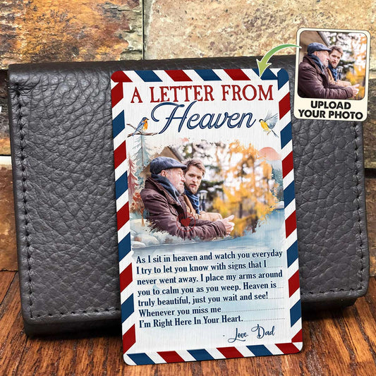 A Letter Form Heaven - Memorial gift for loss of - Personalized Wallet Insert Card