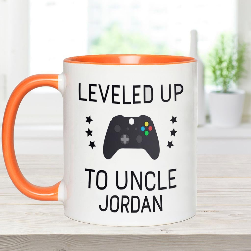 Leveled Up To Uncle - Personalized Uncle Accent Mug