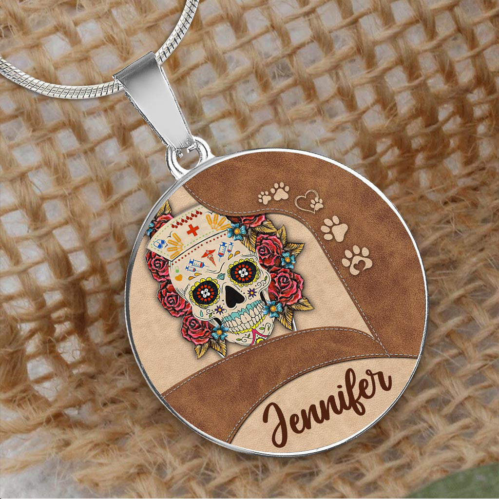 Nurse Life - Personalized Nurse Round Pendant Necklace