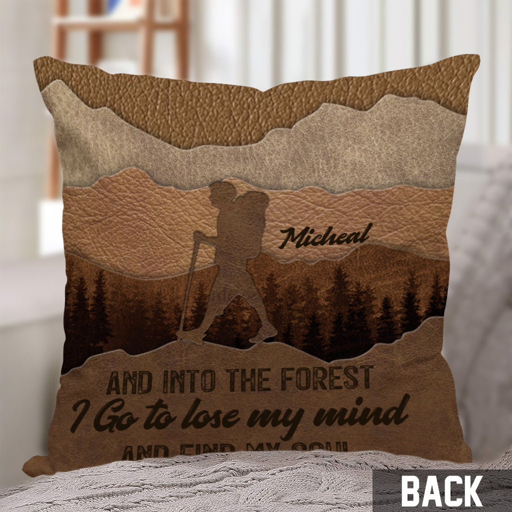 And Into The Forest I Go - Personalized Hiking Throw Pillow