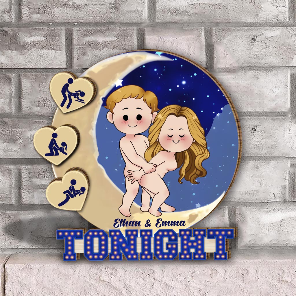 Tonight - Personalized Couple Interchangeable Seasonal Wood Sign