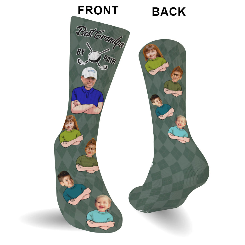 Best Dad By Par - Golf gift for dad, him, boyfriend, husband, grandpa - Personalized Socks
