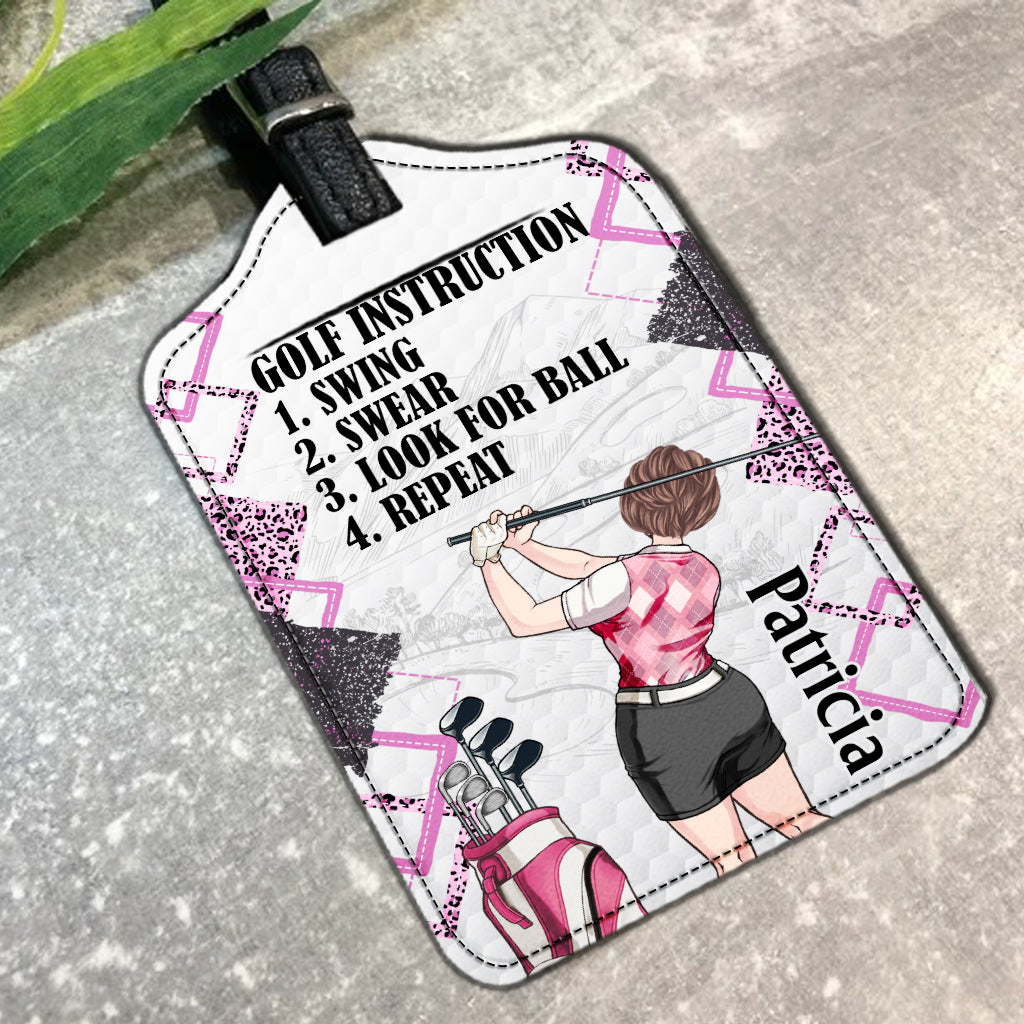 Just a girl - Personalized Golf Leather Luggage Tag