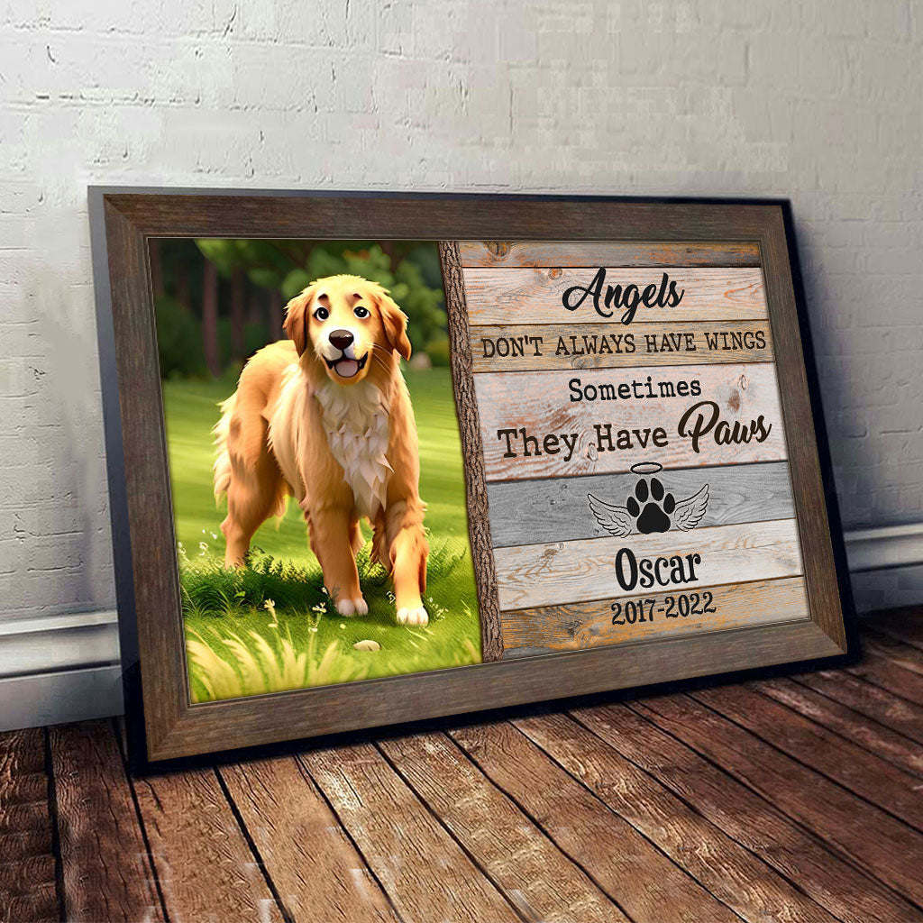Angels Don't Always Have Wings - Personalized Dog Canvas And Poster