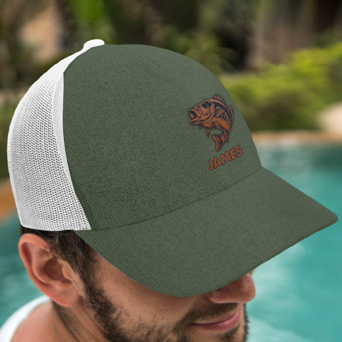 Bass Fishing Hat - Personalized Fishing Trucker Hat