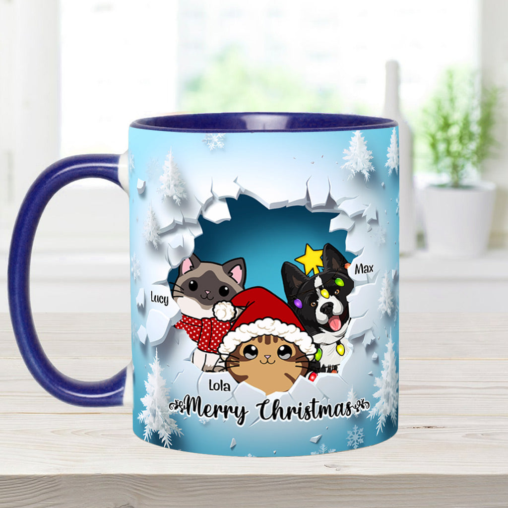 Meowy Christmas - Personalized Cat Accent Mug