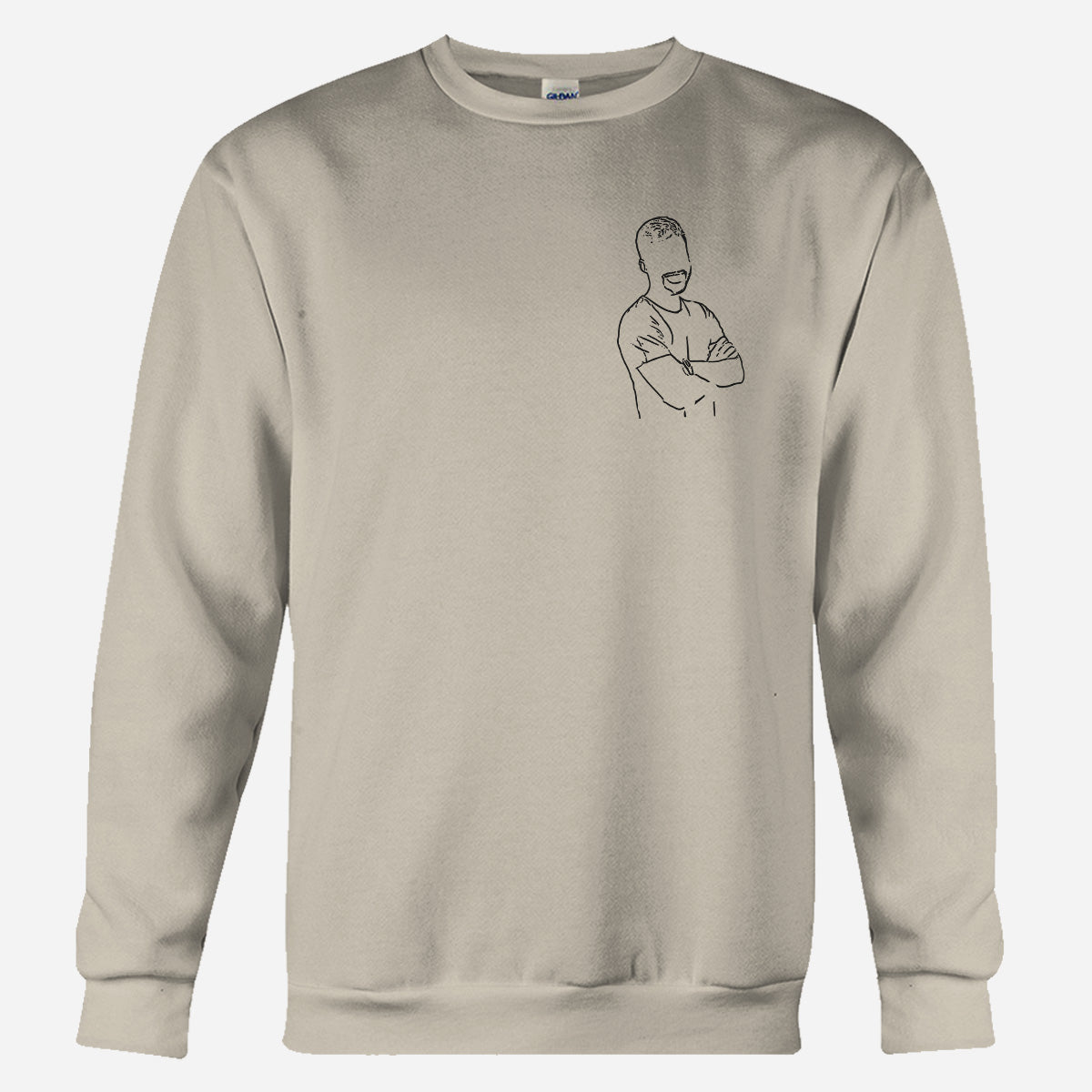 Custom Line Art - Personalized grandson Embroidered Sweater
