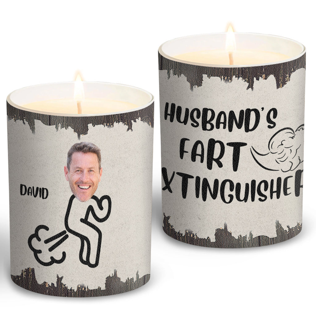 Fart Extinguisher - Gift for dad, grandma, grandpa, mom, uncle, aunt, son, daughter, brother, sister, granddaughter, grandson, husband, wife, boyfriend, girlfriend, friend - Personalized Candle With Wooden Lid