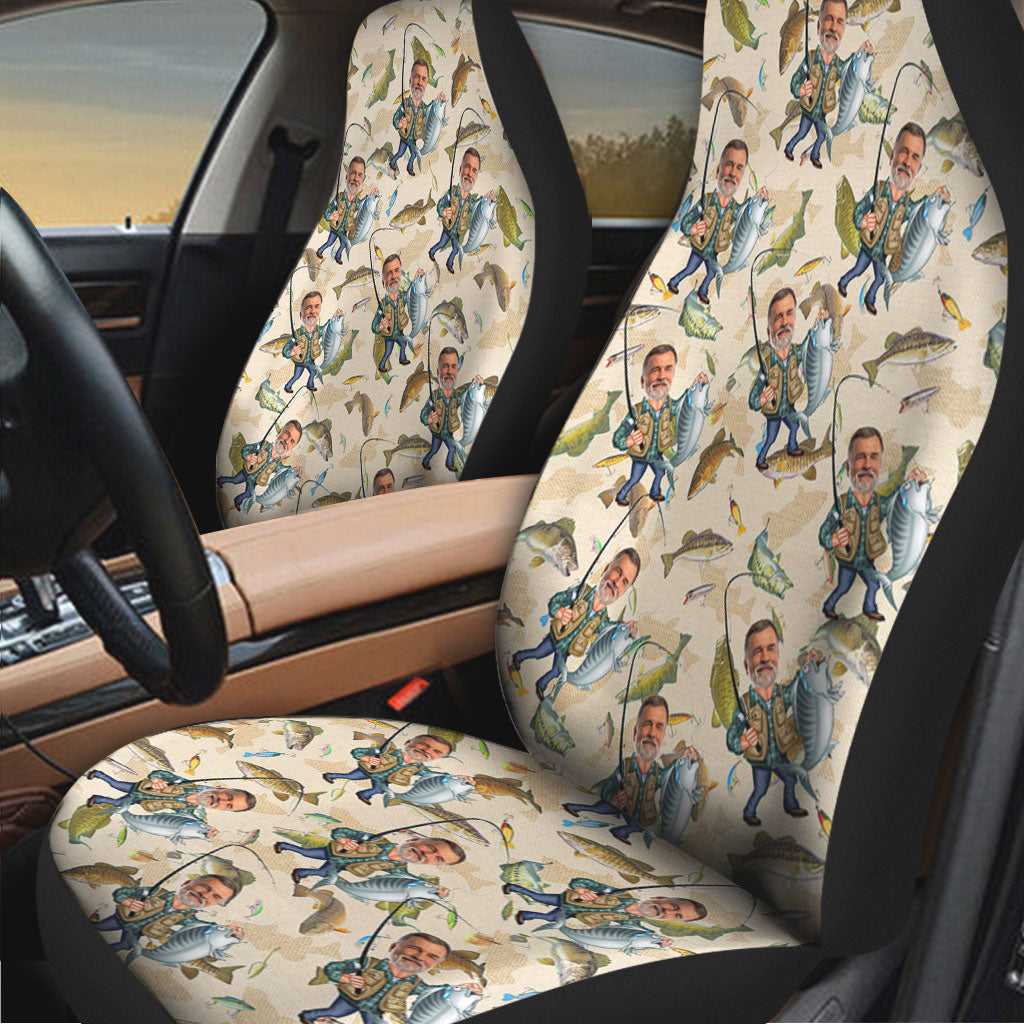 Photo Inserted Funny Fishing - Personalized Fishing Seat Covers