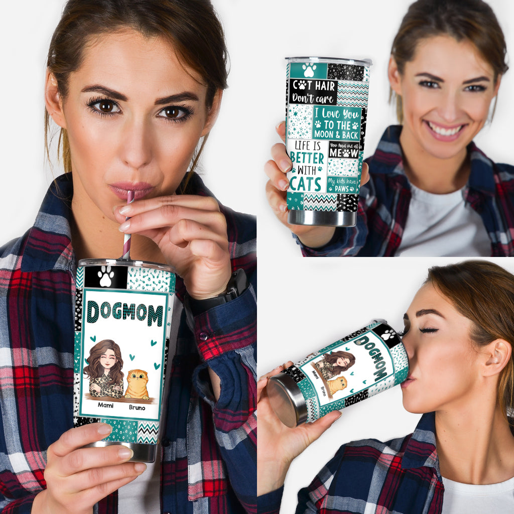 Fur Mom - Dog gift for cat lover - Personalized Tumbler