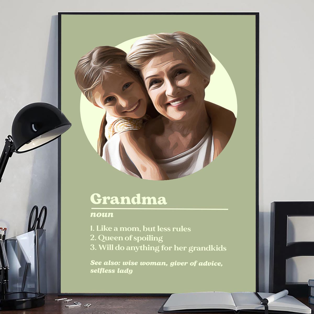 Grandma Portrait Definition - Personalized Grandma Canvas And Poster