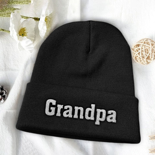 Custom Name - Personalized Grandpa Embroidered Beanie