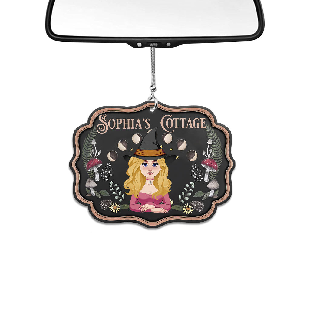 Witch's Cottage - Personalized Witch Car Ornament