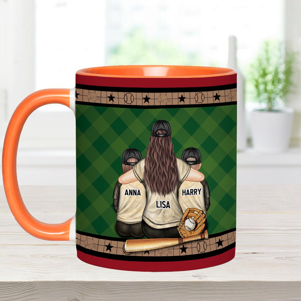 My Heart Is On That Field - Personalized Baseball Accent Mug