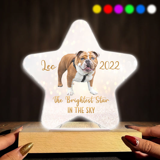 The Brightest Star In The Sky - Cat gift for who lose cat - Personalized Shaped Plaque Light Base