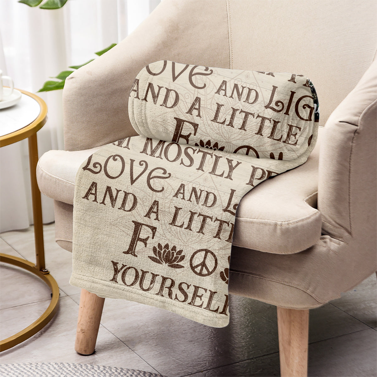 I'm Mostly Peace - Personalized Yoga Blanket