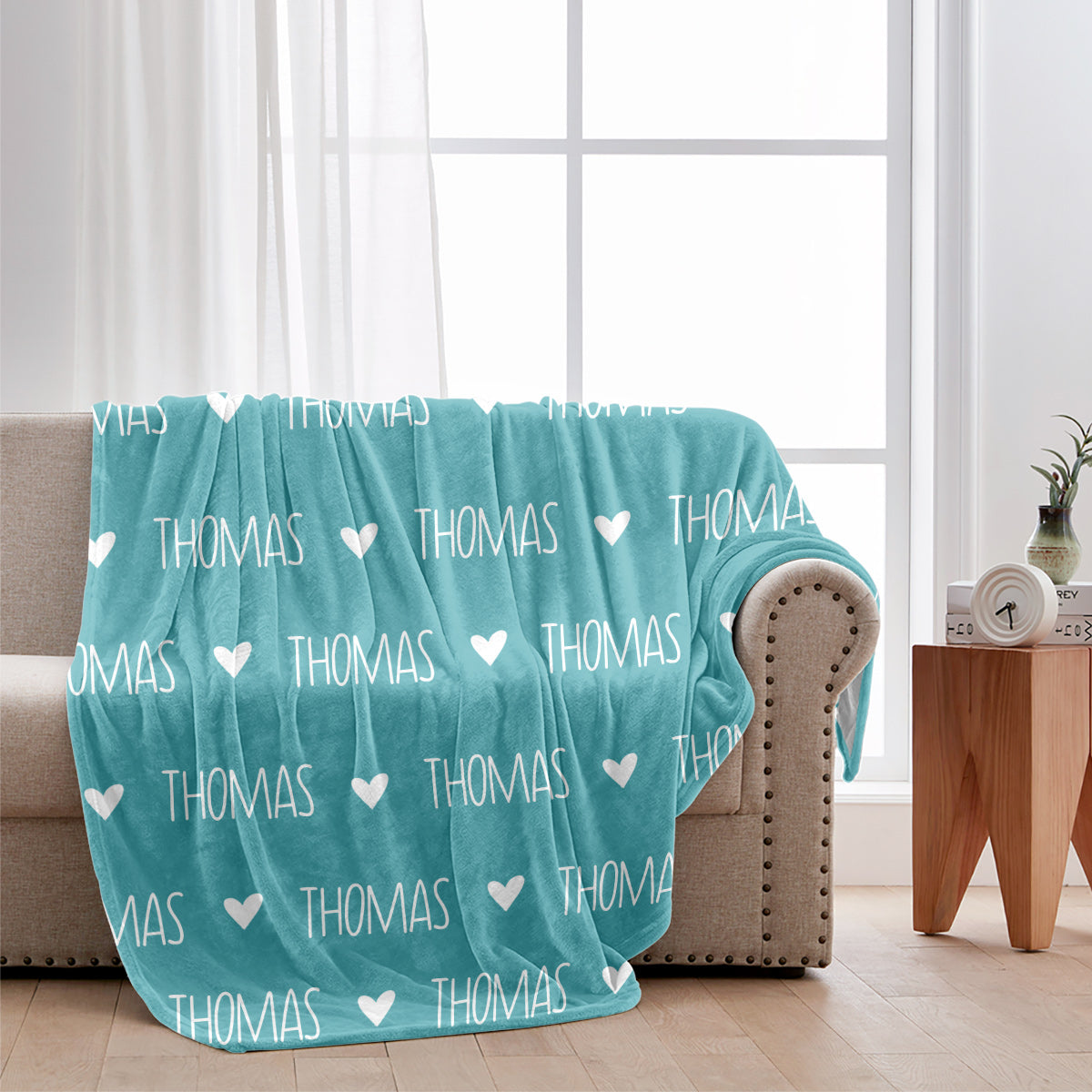 Custom Name Heart Pattern - Personalized grandson Blanket