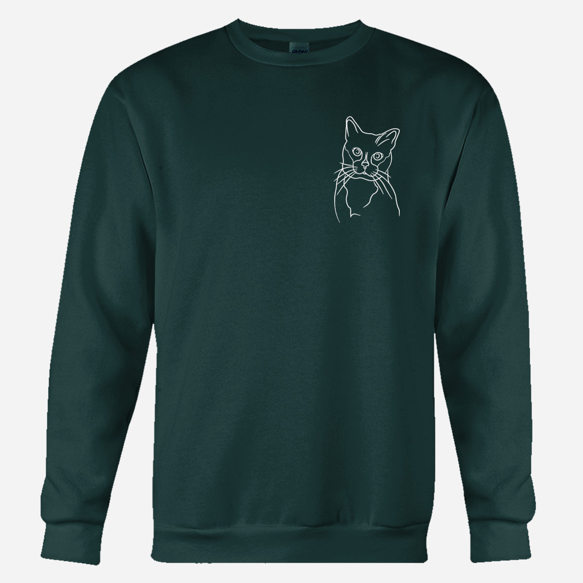 Custom Line Art - Personalized Cat Embroidered Sweater
