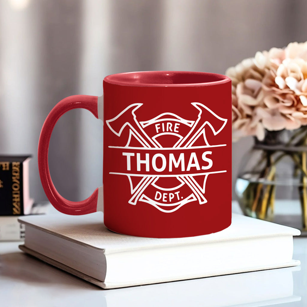 I Spray Water - Personalized Firefighter Accent Mug