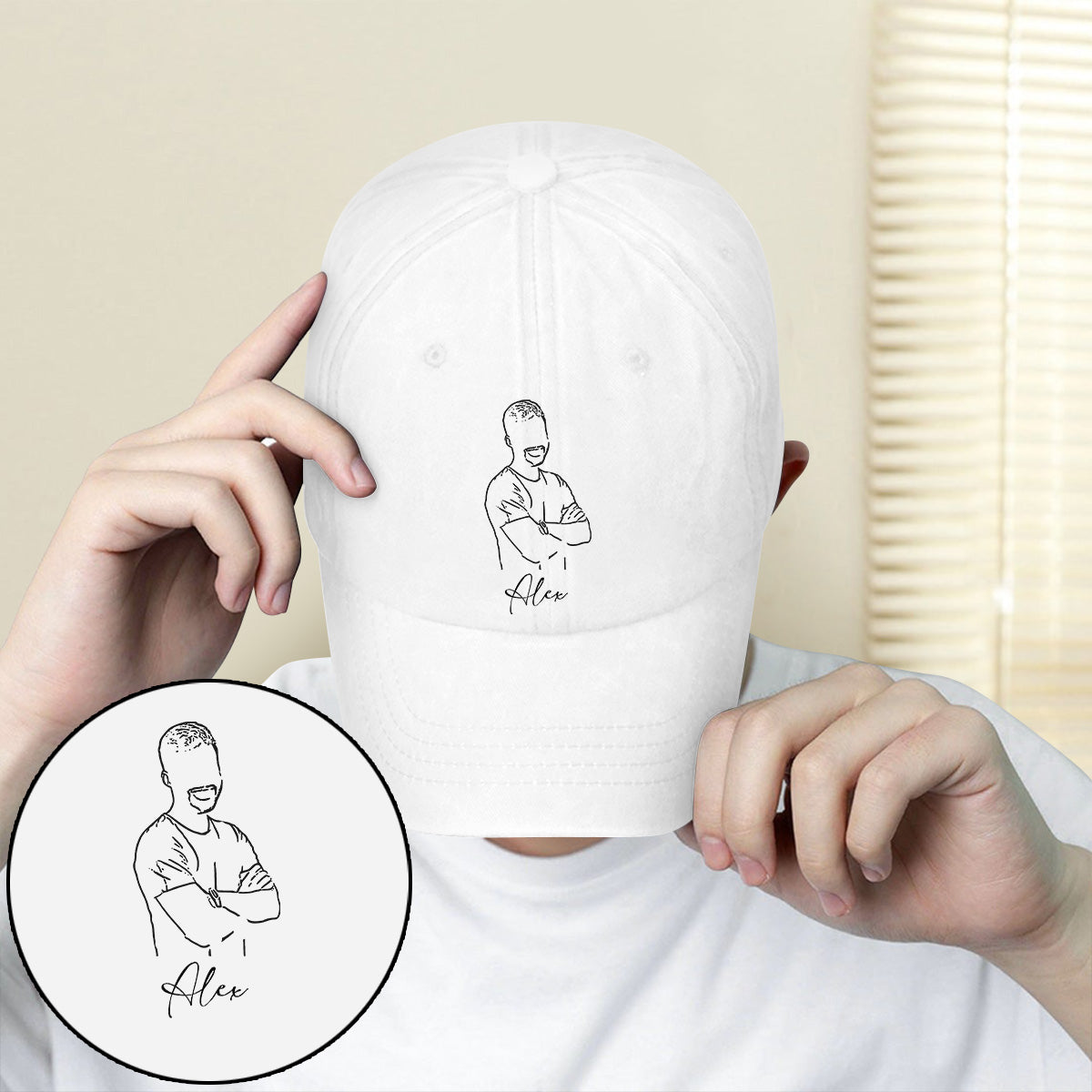 Custom Photo - Personalized Grandson Embroidered Classic Cap