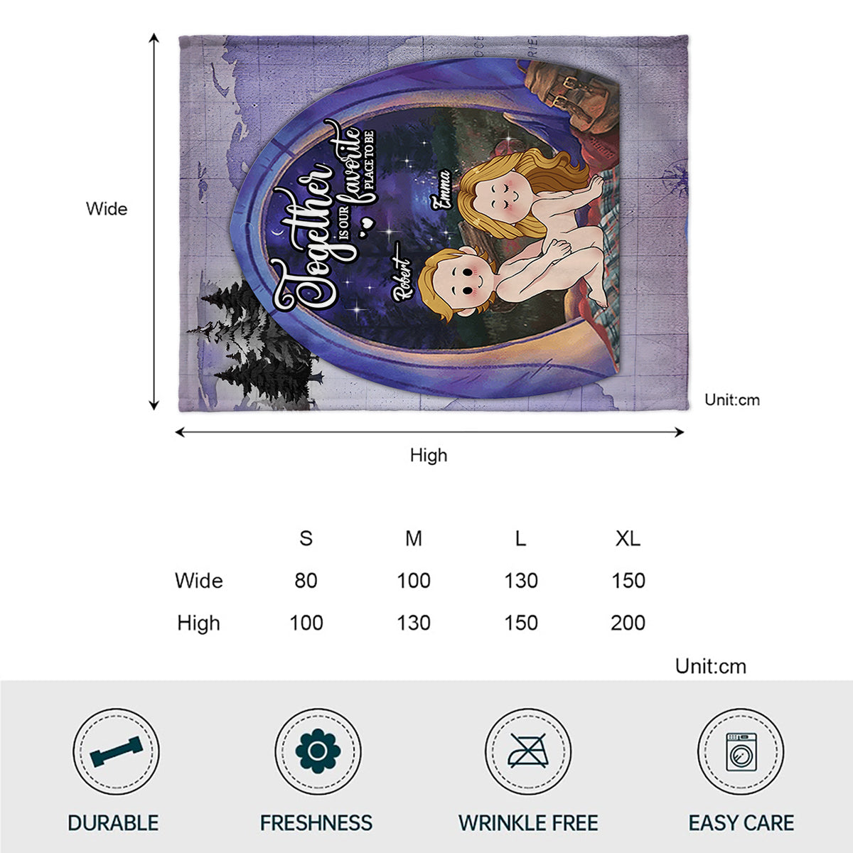 Together Is Our Favorite Place To Be - Personalized Camping Blanket