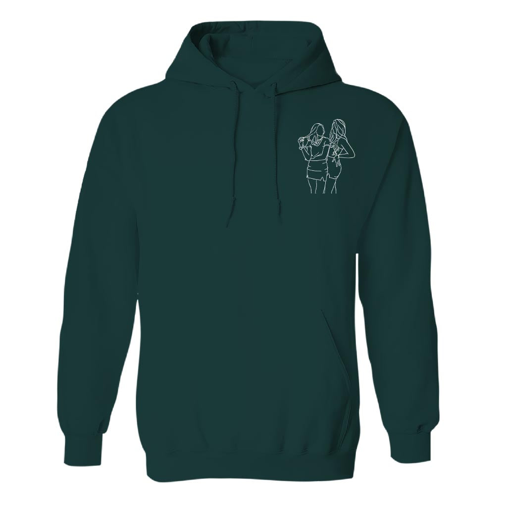 Custom Line Art - Personalized Daughter Embroidered Hoodie