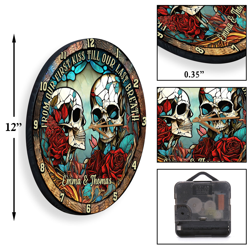 From Our First Kiss - Personalized Skull Wall Clock