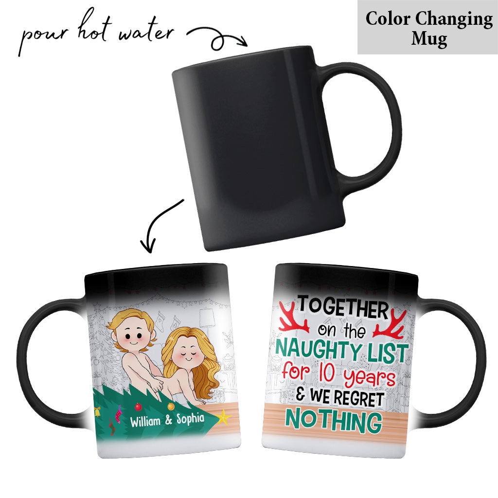 Together On The Naughty List - Personalized Couple Mug