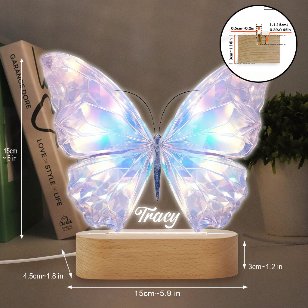 Beautiful Butterfly - Personalized Butterfly Shaped Plaque Light Base
