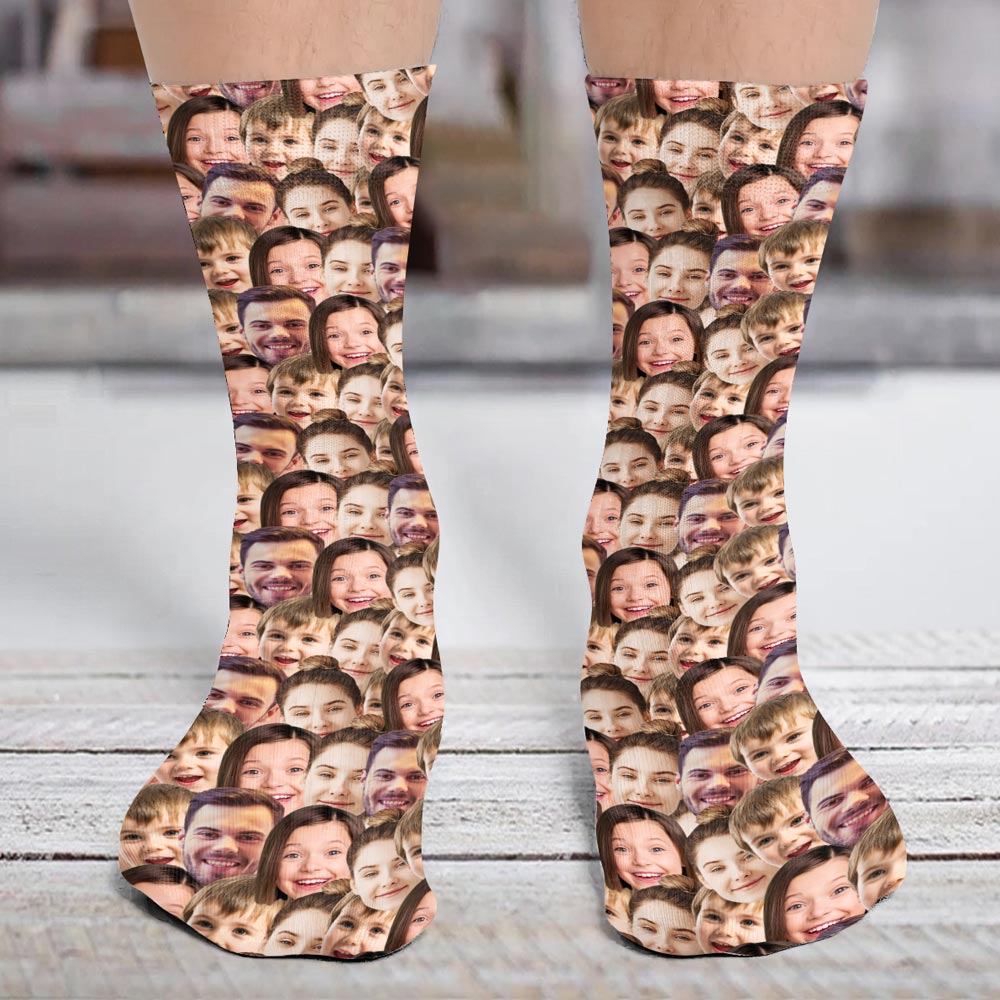 Customizable Printed Face - Personalized Family Socks