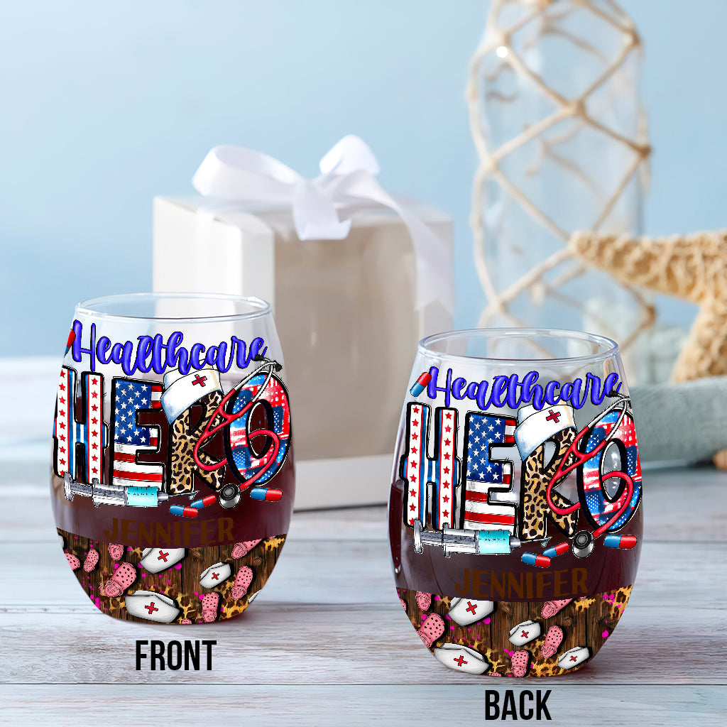 Nurse Life - Nurse gift for mom, her, wife, girlfrend - Personalized All Over Wine Glass