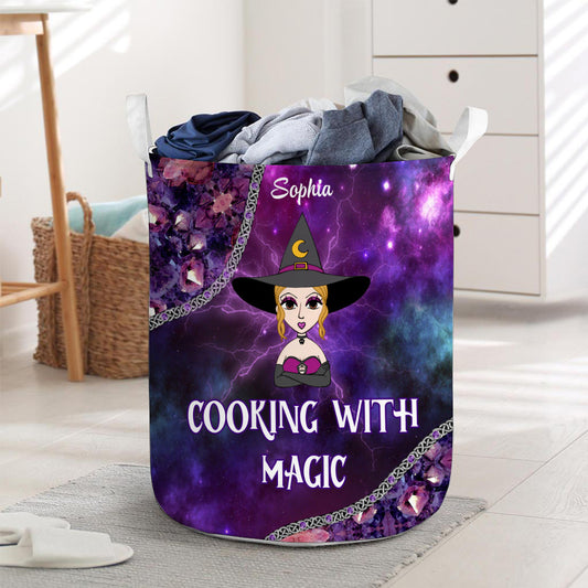 Cooking With Magic - Personalized Witch Storage Basket