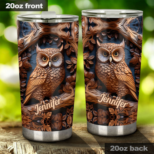 Just A Girl Who Loves Owls - Personalized Owl Tumbler