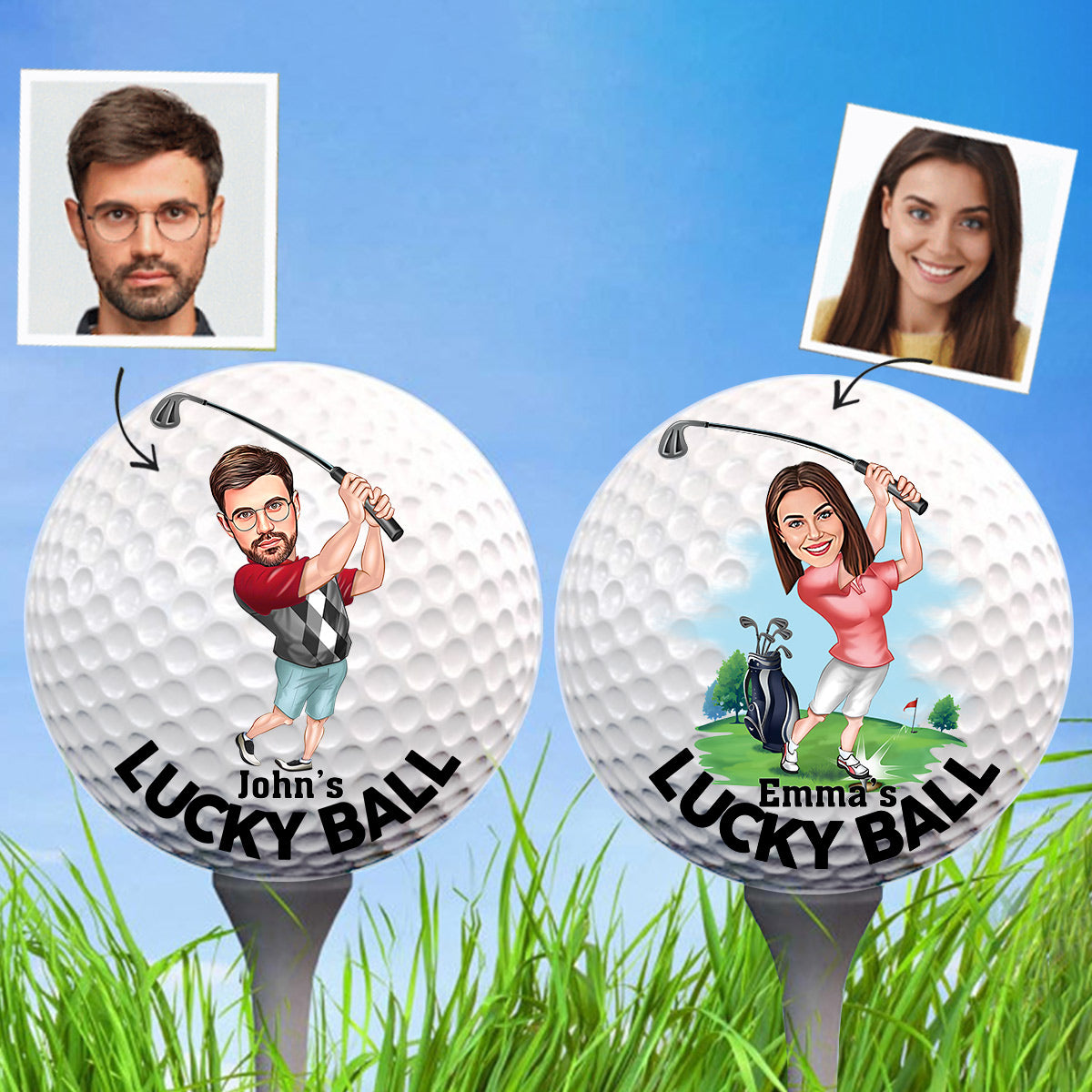 Lucky Ball - Golf gift for dad, him, grandpa, husband - Personalized Golf Ball