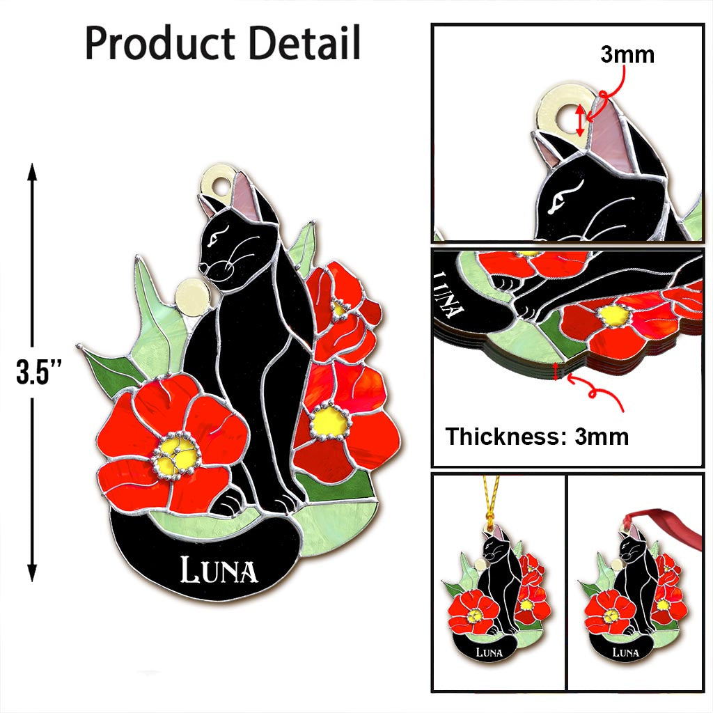 Black Cat - Personalized Black Cat Ornament