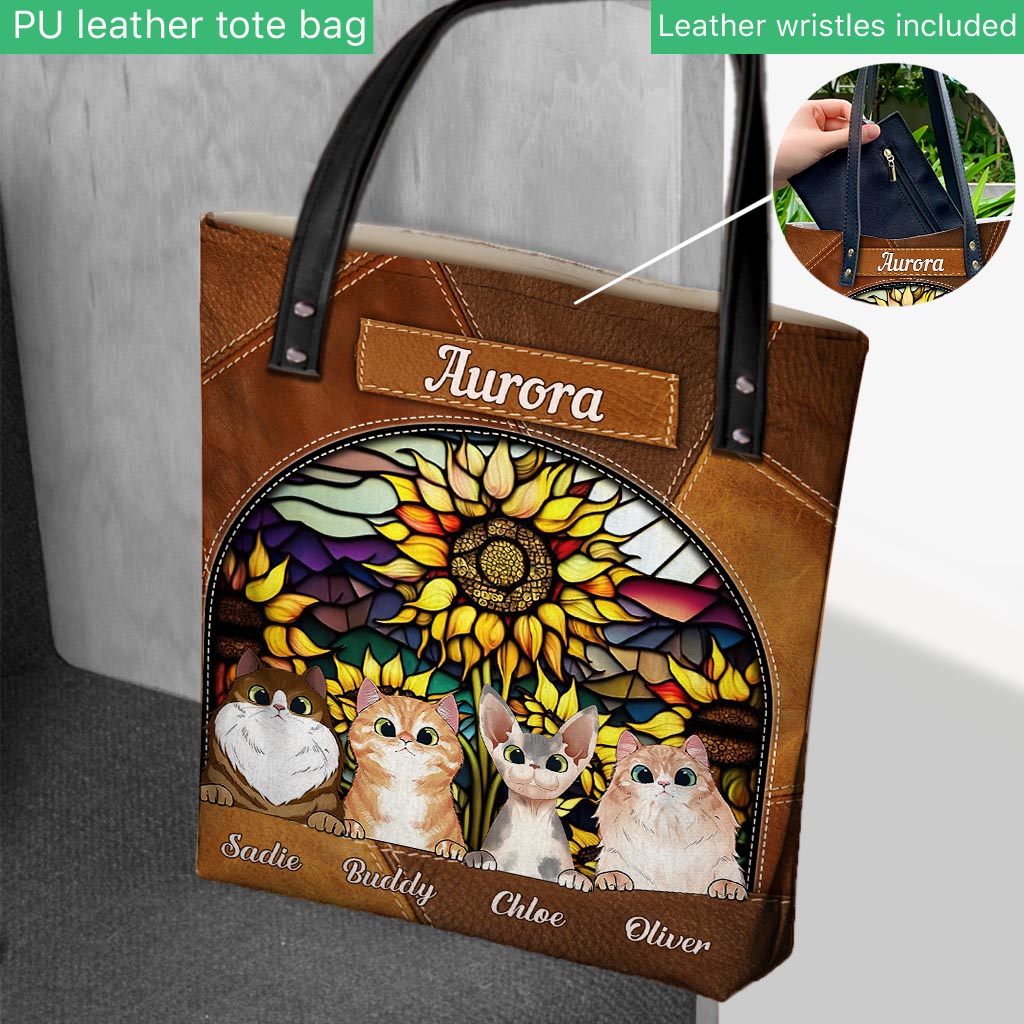 You Are My Sunshine Sunflower Stained Glass - Personalized Dog Tote Bag