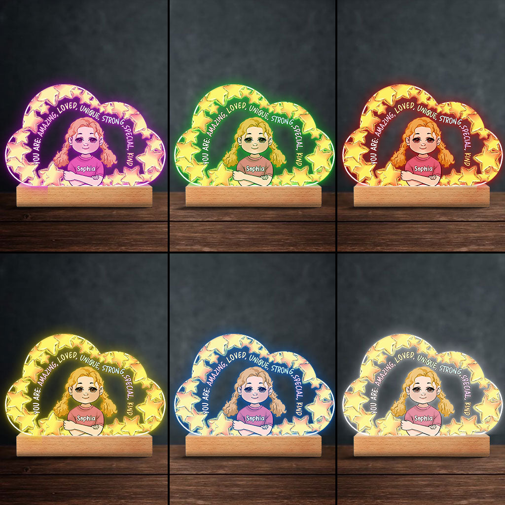 You Are Amazing - Personalized Family Shaped Plaque Light Base