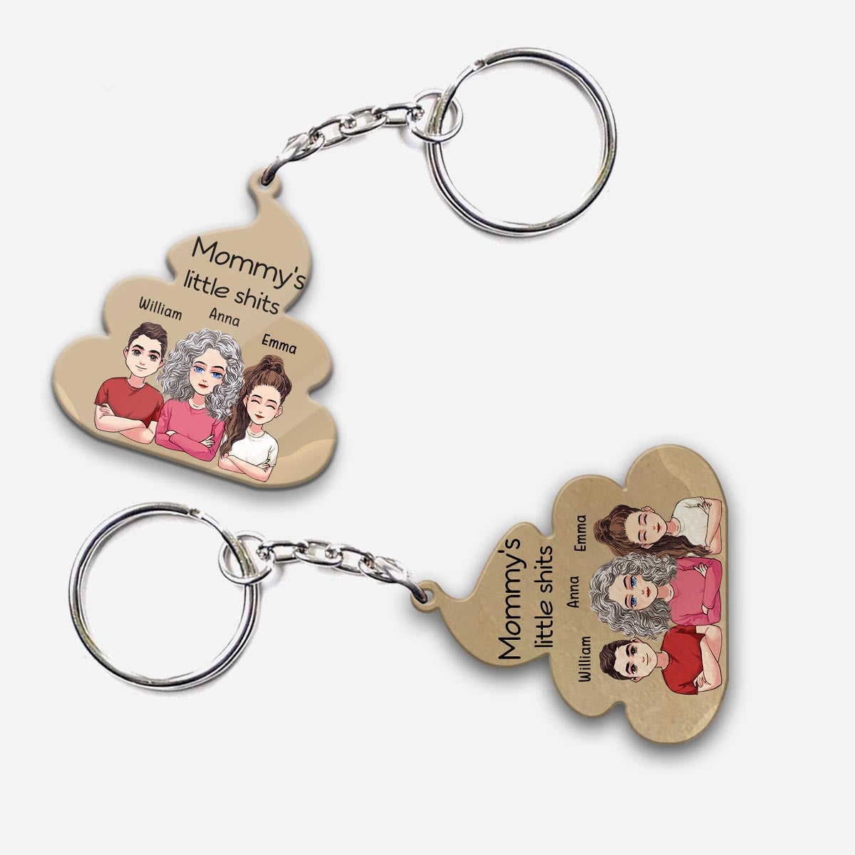 Little Cuties - Gift for dad, grandpa, mom, uncle, aunt, grandma - Personalized Keychain