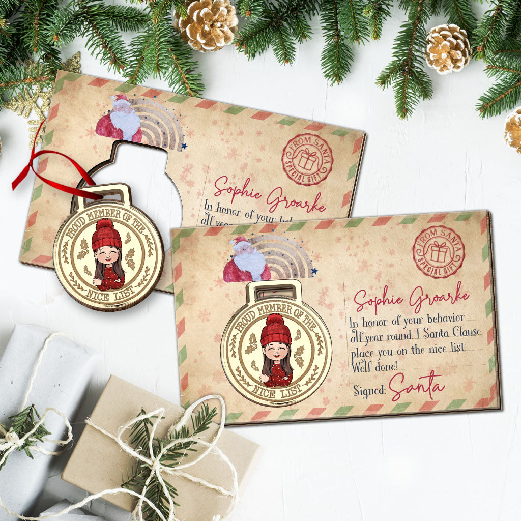 Nice List Medal - Personalized Kid Pop Out Ornament