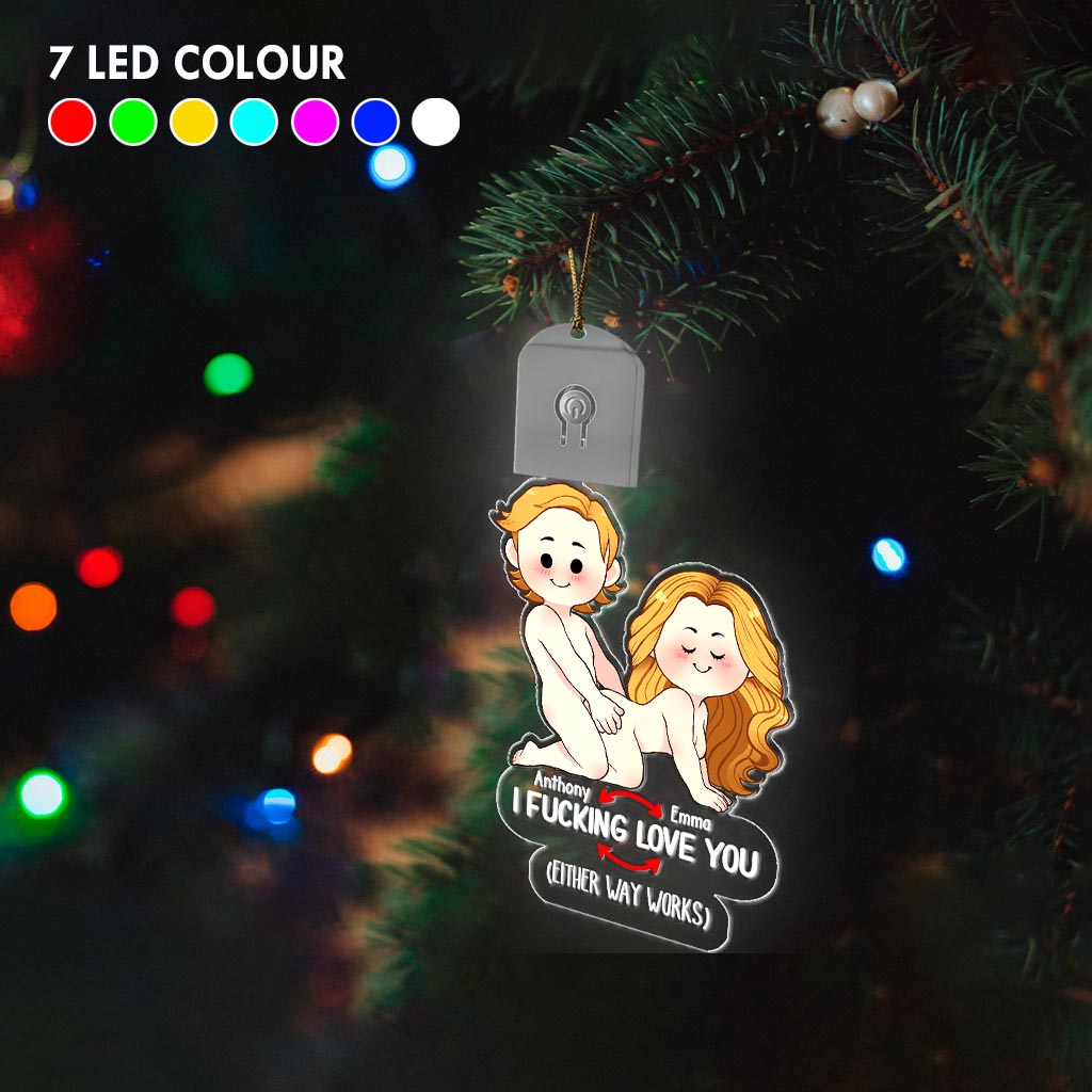 I Love You - Personalized Couple Shaped Led Acrylic Ornament