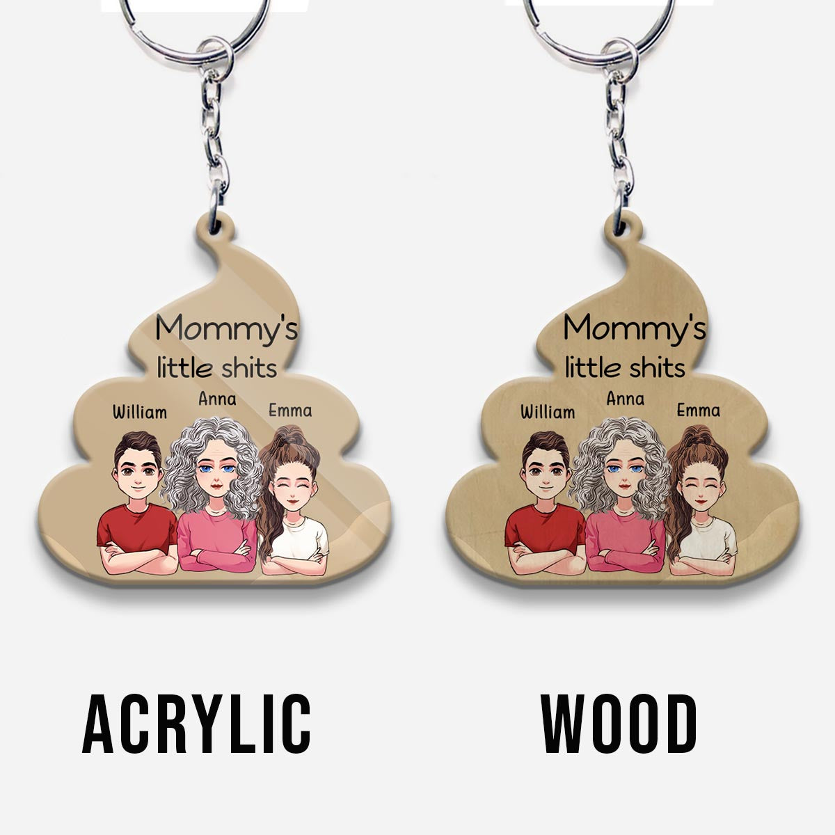 Little Cuties - Gift for dad, grandpa, mom, uncle, aunt, grandma - Personalized Keychain