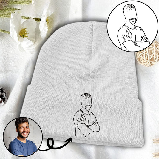Custom Photo - Personalized grandson Embroidered Beanie