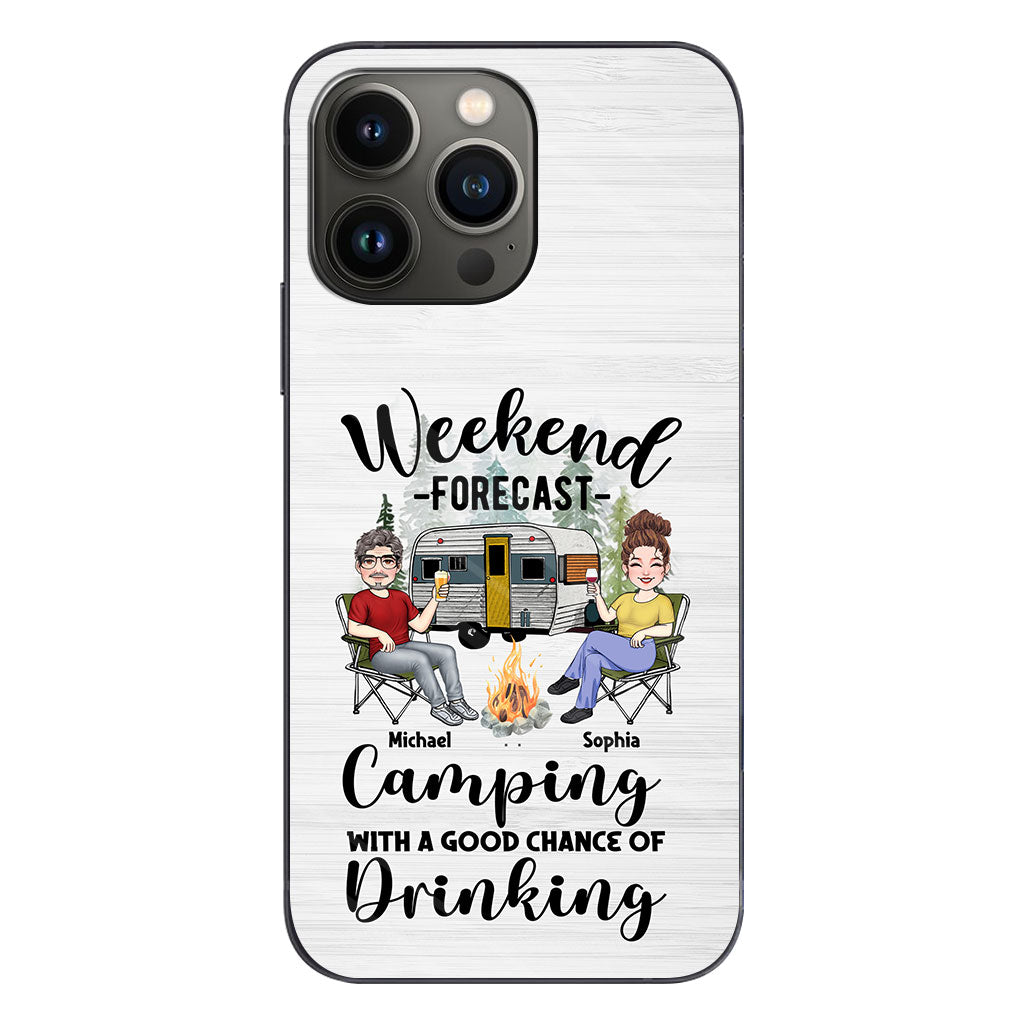 Weekend Forecast - Personalized Camping Clear Phone Case