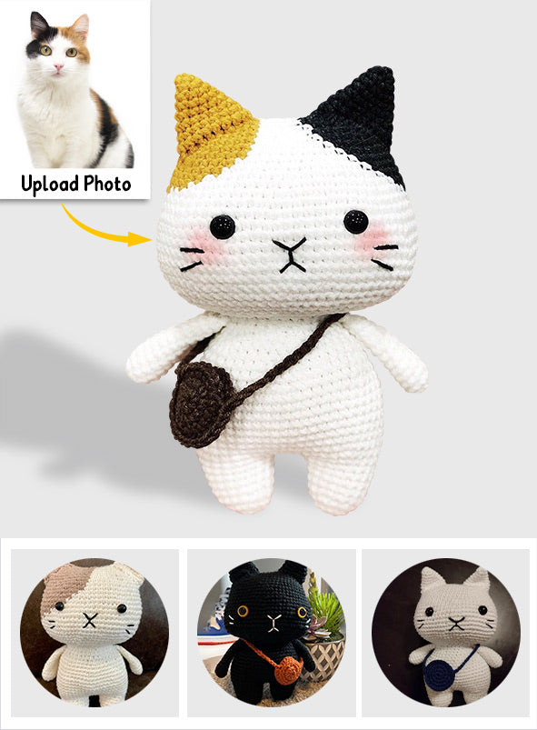 Crochet Cat Amigurumi - Gift for cat lovers - Personalized Hand Knitted Doll