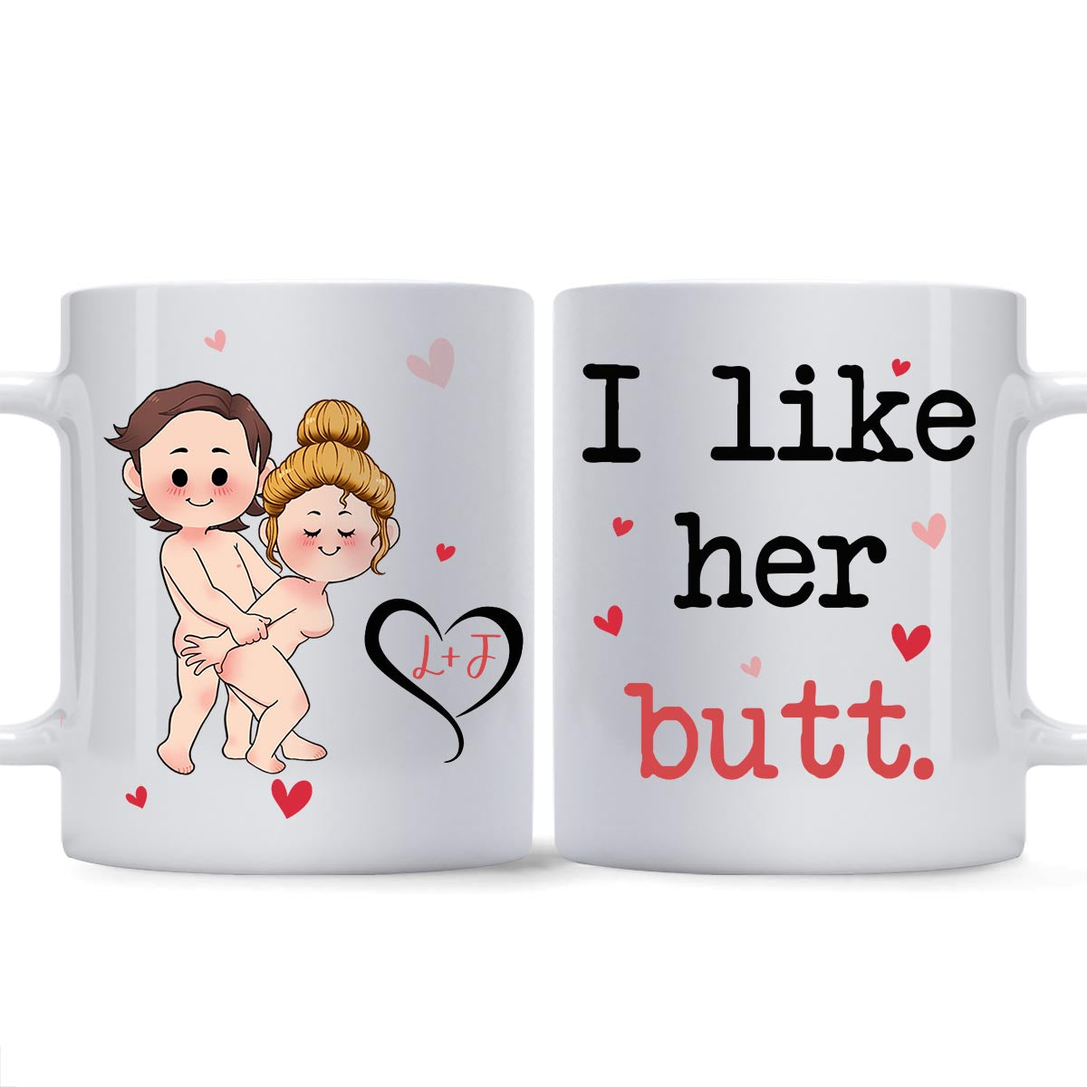 I Like His Beard I Like Her Butt - Personalized Couple Mug