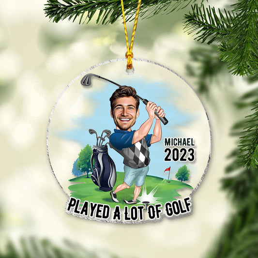 Photo Inserted Funny Golfer - Personalized Golf Transparent Ornament