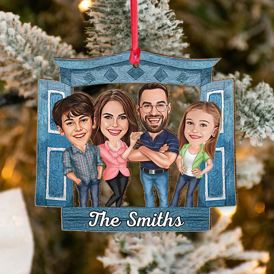 Caricature Family / Couple / Bestie Portrait Window - Personalized Family Ornament