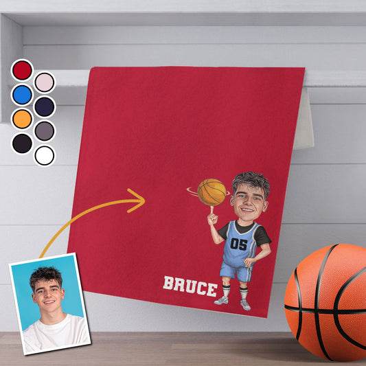 Sporty Towel - Personalized Basketball Towel