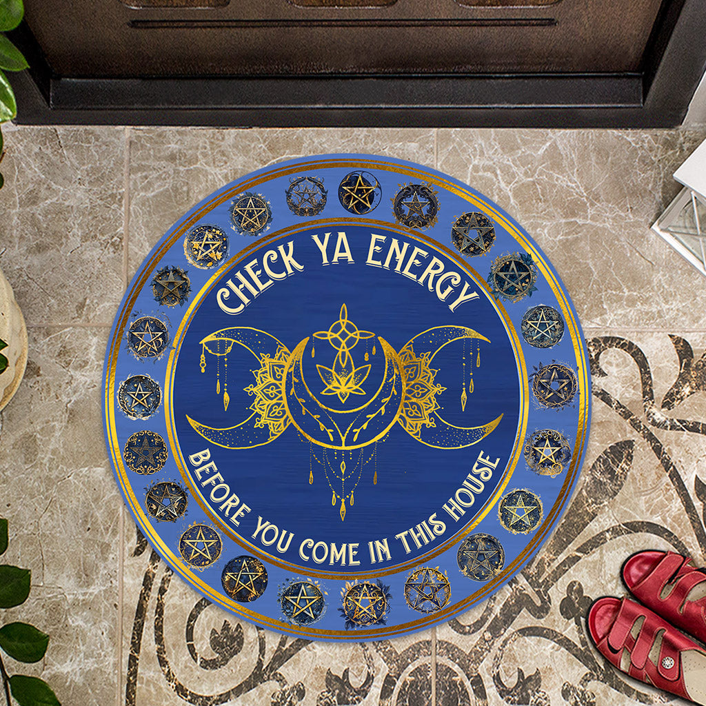 Check Your Energy - Witch Shaped Doormat