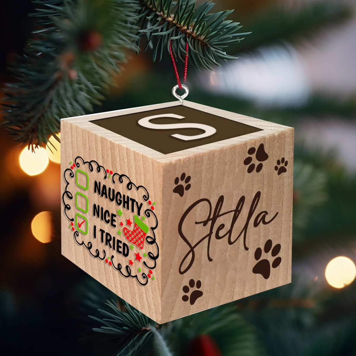 Merry Woofmas Meowy Christmas Block Ornament - Gift for dog lovers, cat lover - Personalized Block Ornament